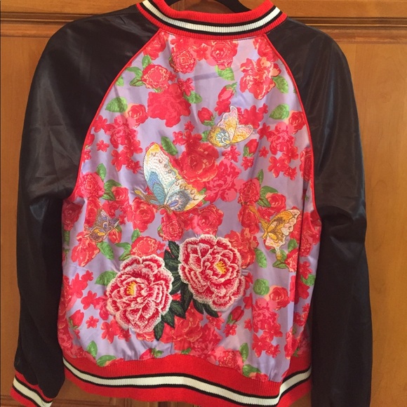Urban Outfitters Silky Embroidered Bomber Jacket - Picture 6 of 8